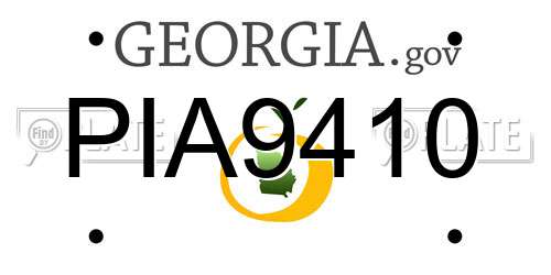 PIA9410 Georgia License Plate