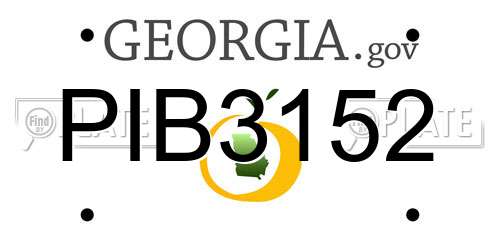 PIB3152 Georgia License Plate