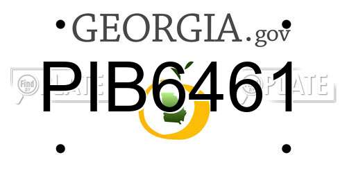 PIB6461 Georgia License Plate