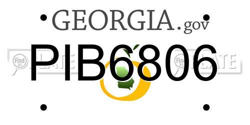 PIB6806 Georgia License Plate