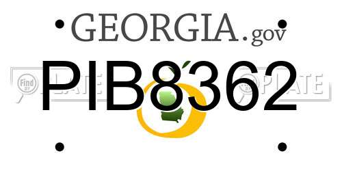 PIB8362 Georgia License Plate