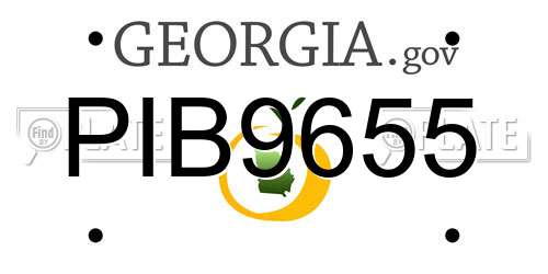 PIB9655 Georgia License Plate