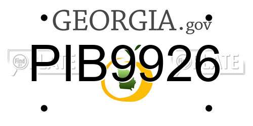 PIB9926 Georgia License Plate