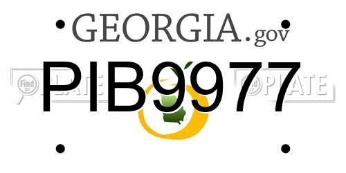 PIB9977 Georgia License Plate