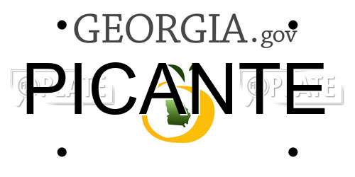 PICANTE Georgia License Plate