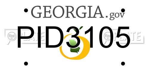 PID3105 Georgia License Plate