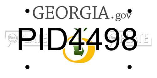 PID4498 Georgia License Plate