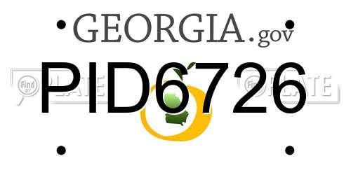 PID6726 Georgia License Plate