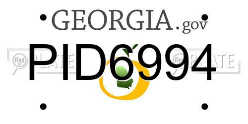 PID6994 Georgia License Plate