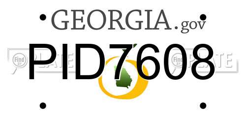PID7608 Georgia License Plate