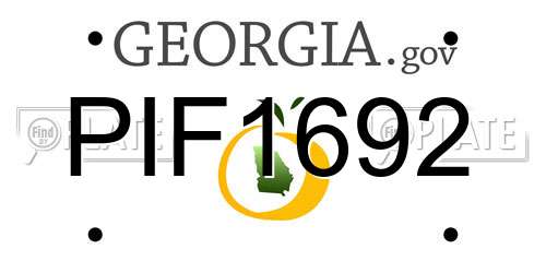 PIF1692 Georgia License Plate
