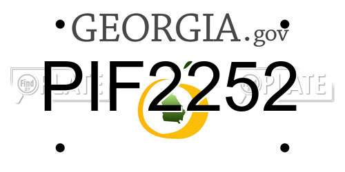 PIF2252 Georgia License Plate
