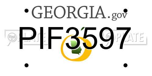 PIF3597 Georgia License Plate
