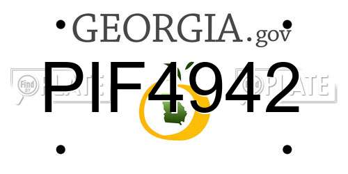 PIF4942 Georgia License Plate