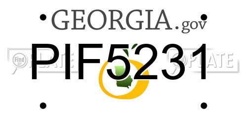 PIF5231 Georgia License Plate