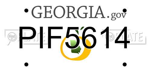 PIF5614 Georgia License Plate