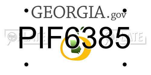 PIF6385 Georgia License Plate
