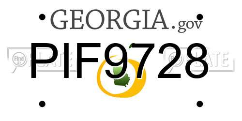 PIF9728 Georgia License Plate