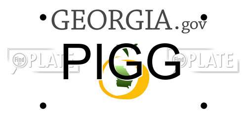PIGG Georgia License Plate