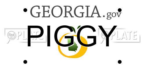 PIGGY Georgia License Plate