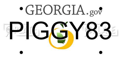 PIGGY83 Georgia License Plate