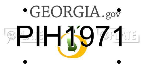 PIH1971 Georgia License Plate