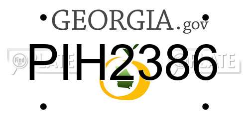PIH2386 Georgia License Plate