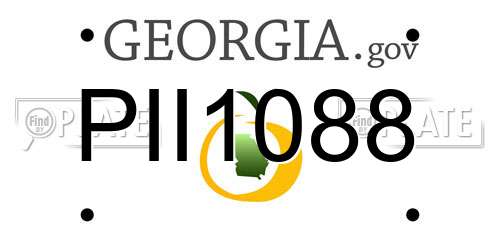 PII1088 Georgia License Plate