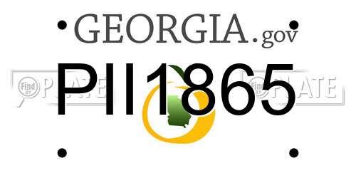 PII1865 Georgia License Plate