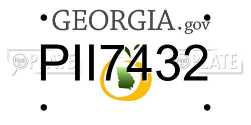 PII7432 Georgia License Plate