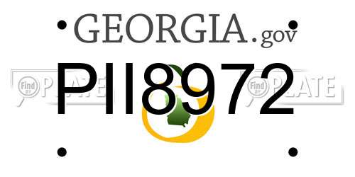 PII8972 Georgia License Plate