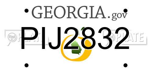 PIJ2832 Georgia License Plate