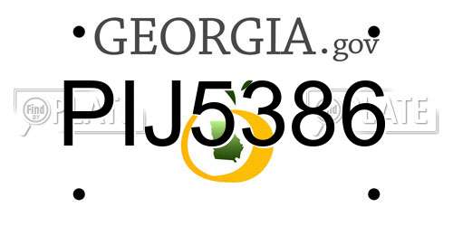 PIJ5386 Georgia License Plate