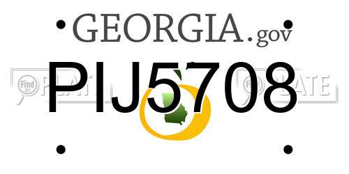 PIJ5708 Georgia License Plate