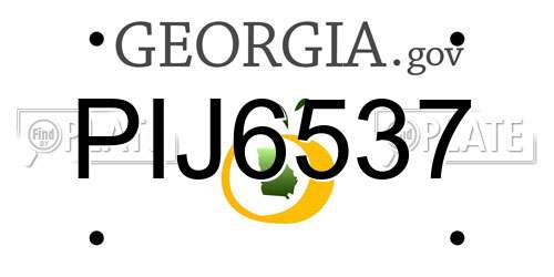 PIJ6537 Georgia License Plate