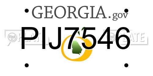 PIJ7546 Georgia License Plate