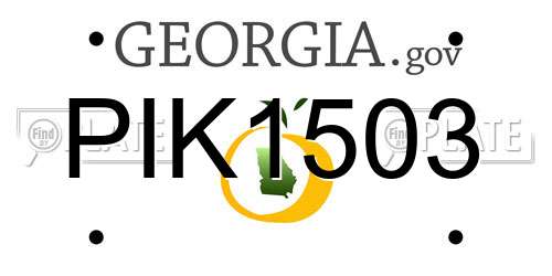 PIK1503 Georgia License Plate