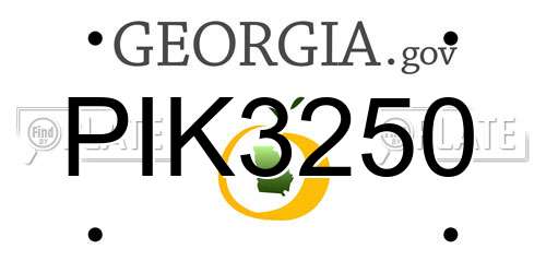 PIK3250 Georgia License Plate