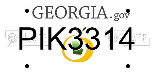 PIK3314 Georgia License Plate