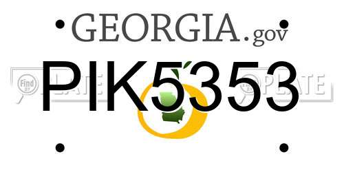 PIK5353 Georgia License Plate