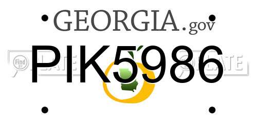 PIK5986 Georgia License Plate