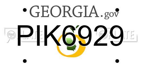 PIK6929 Georgia License Plate