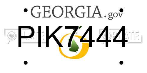 PIK7444 Georgia License Plate
