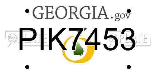 PIK7453 Georgia License Plate