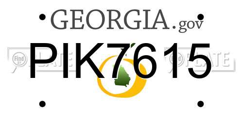 PIK7615 Georgia License Plate