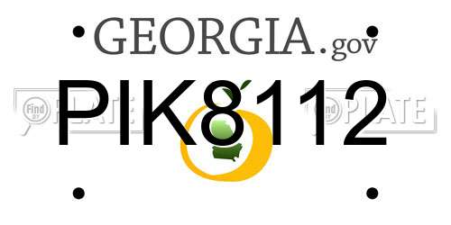 PIK8112 Georgia License Plate