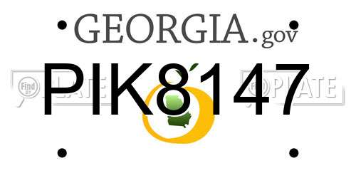 PIK8147 Georgia License Plate