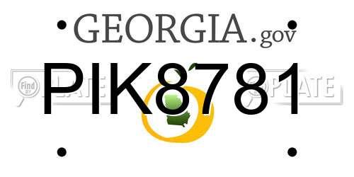 PIK8781 Georgia License Plate