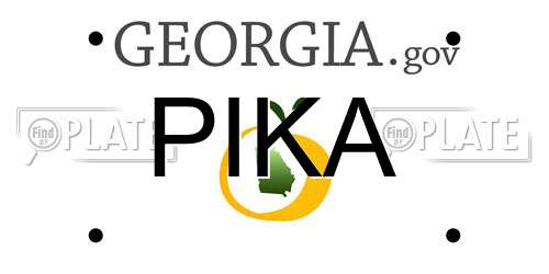 PIKA Georgia License Plate