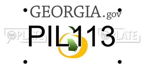 PIL113 Georgia License Plate